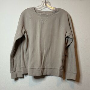 Mark New York, US size medium. Tan long sleeve crewneck sweater.